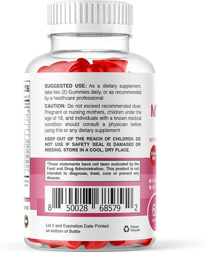 healblend Myo & D-Chiro Inositol Gummies - PCOS Support for Women, Hormone Balance, Fertility & Ovulation - with Methylfolate, Vitamin D3, Zinc, Evening Primrose - Strawberry, Sugar-Free, 60ct (1)