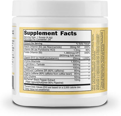TransformHQ Energy & Focus Powder (Pina Colada) - Boost Shot Clean Energy Drink Mix - Sugar Free - Non-GMO, Gluten-Free - 28 Servings