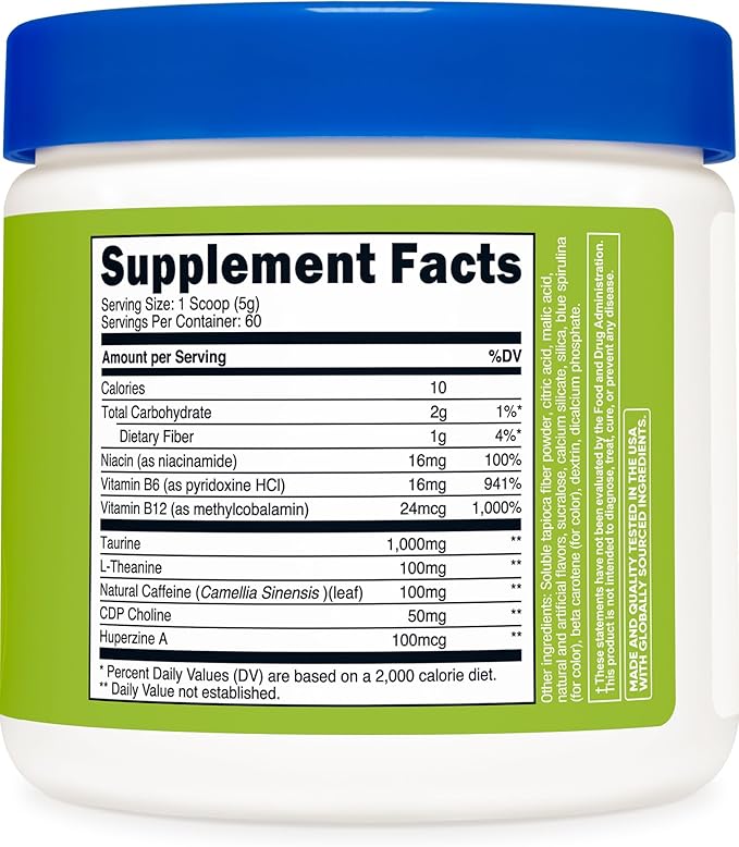 Nutricost Energy Complex (Green Apple) (60 Servings) - Clean Energy Powder, 300g Dietary Supplement