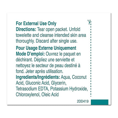 PDI Healthcare D41900 Castile Soap Wipe with Coconut Oil, Premoistened Facial Cleansing Towelette for Travel, 5 in x 7.7 in Size, Pack of 1000
