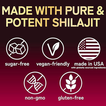 Kwala Nutrition Shilajit Gummies for Men & Women | Sugar Free | Non-GMO, Vegan Supplement | 90 Count