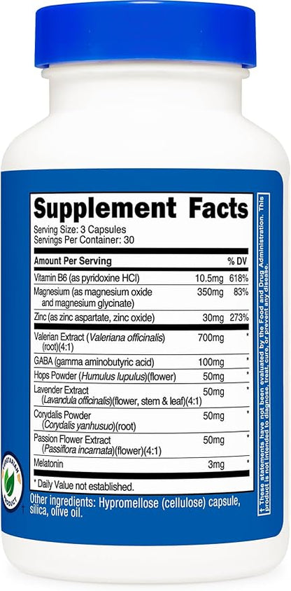 Nutricost Sleep Aid Complex (1330mg Serving) (90 Caps) (3 Pack)