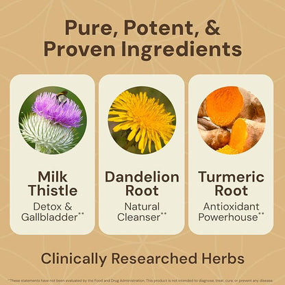 HealthForce SuperFoods Liver Rescue - Natural Liver Cleanse - with Milk Thistle & Dandelion Root - Gluten-Free & Vegan - 120 Capsules