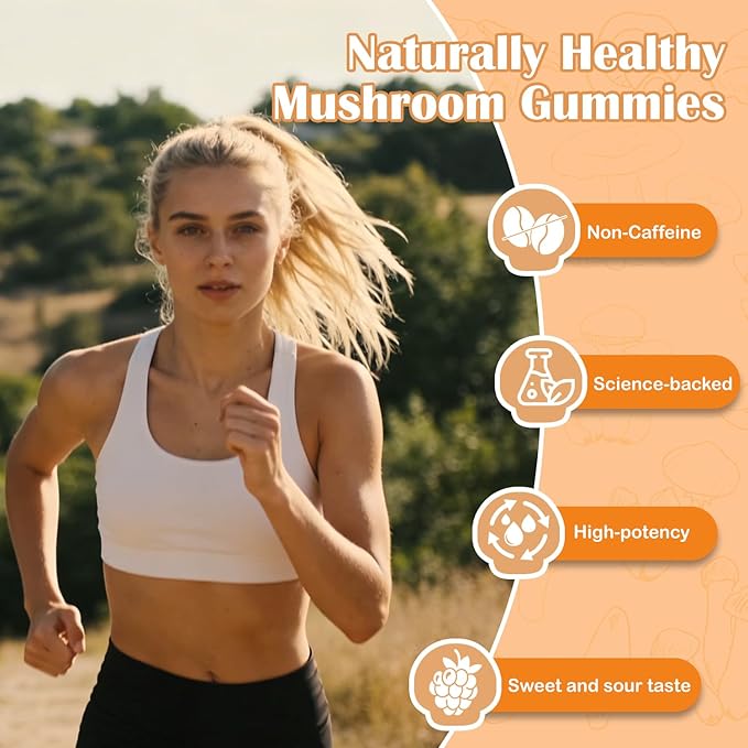 Lions Mane Mushroom Supplement Gummies: Daily Mushroom Supplements Gummy for Memory & Focus,12-Mushroom Blend with Cordyceps,Reishi,Chaga,Herbal Brain Supplement for Cognitive,60 Gummies