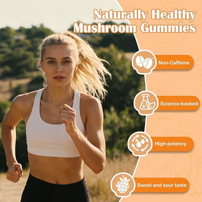 Lions Mane Mushroom Supplement Gummies: Daily Mushroom Supplements Gummy for Memory & Focus,12-Mushroom Blend with Cordyceps,Reishi,Chaga,Herbal Brain Supplement for Cognitive,60 Gummies