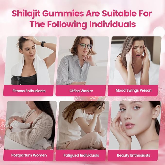 Shilajit for Women Gummies, micronutrient Supplement, Pure Himalayan Shilajitn, Contains Tongkat Ali, Ashwagandhaa, Turmeric, Saffron for hormonal Balance & Energy | Strawberry Flavor (60 Gummies)