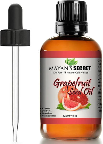 Pure Carrier and Essential Oils for Skin Care, Hair, Body Moisturizer for Face-Anti Aging Skin Care (Grapefruit Seed Oil Organic, 4oz)