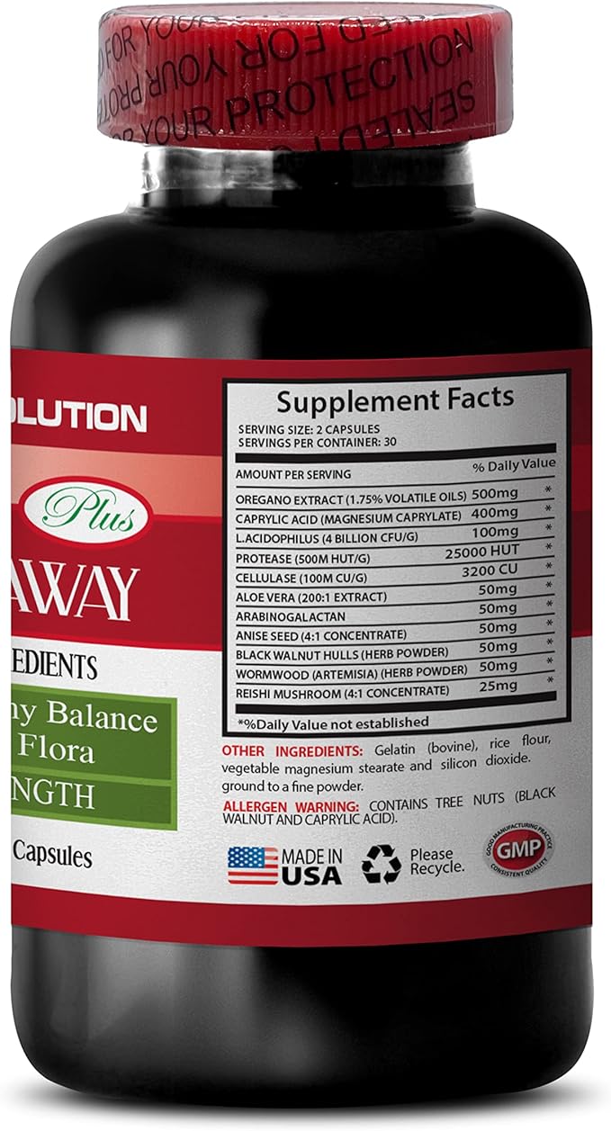 Immunity Support Supplement - Candida Away Plus - Candida Digestive - Candida Cleanse Extra Strength - Digestive Pill - Candida Cleanse for Women and Men - Candida Overgrowth - 3 Bottles 180 Capsules
