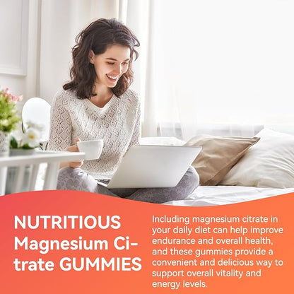 1400MG Magnesium Citrate Gummies, High Absorption Magnesium Gummies for Adults, Extra Strength Magnesium Gummy Supplement for Healthy Relaxation, Vegan, Non-GMO, 120 Gummies