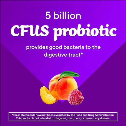vitafusion Probiotic Gummy Supplements, Raspberry, Peach and Mango Flavors, Probiotic Nutritional Supplements With 5 Billion CFUs, 35 Day Supply, 70 Count