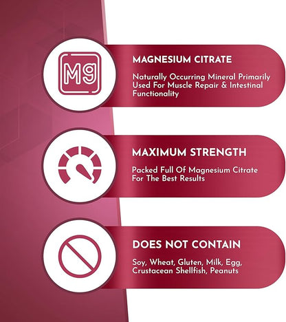 Atlantis Nutrition Magnesium Citrate Gummies – Magnesium Gummies – 90mg Magnesium (from 770mg Magnesium Citrate) | Supports Muscle Recovery, Eases Cramps, Promotes Calmness & Better Sleep | 60 Gummies