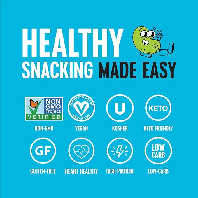 The Only Bean Crunchy Roasted Edamame - Healthy Snacks for Adults and Kids (Variety Pack), Low Carb Keto Snack Food, Vegan Gluten Free High Protein Snacks (11g), Office Snack, 0.9oz 24 pack