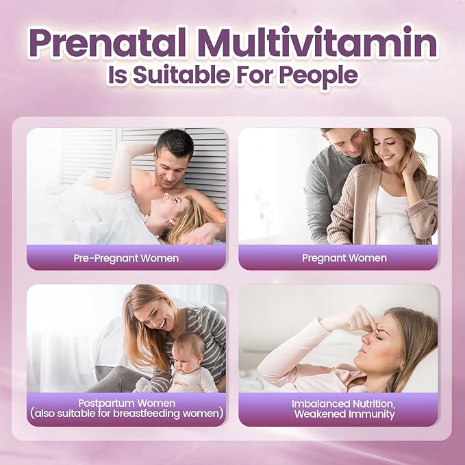 VivoNu 20 in 1 Prenatal Multivitamin, Prenatal Vitamins for Women, Vitamin C D3 K2 B6 B12, Folic Acid, Omega 3 DHA, Choline, Probiotic, Iron, Calcium, Zinc & Magnesium, 300 Softgels