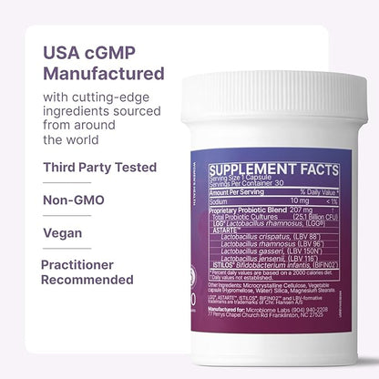 Microbiome Labs Pregnancy Support - Prenatal & Postpartum Probiotics for Women - Probiotic Supplements to Support Gut Health & A Balanced Vaginal Microbiome Through Breastfeeding (30 Capsules)
