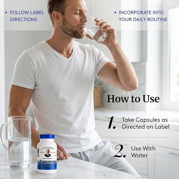 Christopher's Original Formulas Pancreas Formula - Pancreas Cleanse Detox & Repair - Probiotics for Digestive Health