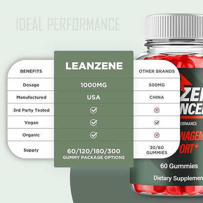 IDEAL PERFORMANCE Leanzene Gummies, Lean Zene Gummy Reviews (2 Pack)