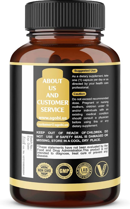 5in1 Premium Ashwagandha Capsules - Added Turmeric, Rhodiola Rosea, Ginger, Black Pepper - 180 Caps for 6 Months