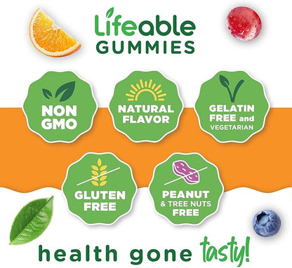 Lifeable Vitamin C Gummies for Adults | 750mg | Great Tasting Orange Flavor VIT C | Vegan Non GMO Vitamin C Chewable | for Immune Support | 90 Gummies