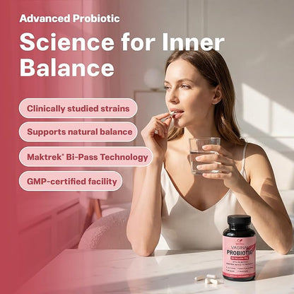 Probiotics for Women with Prebiotics – 50 Billion CFU – Digestive, Immune & Vaginal Health – 60 Capsules