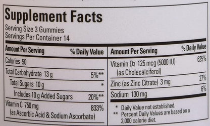 Nature Made Wellblends ImmuneMAX Gummies,Vitamin C,Zinc,and Vitamin D3,Immune Support Supplement,42 Tangerine Flavor Gummies,(Pack of 2)