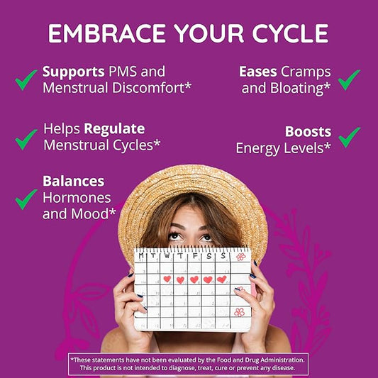 Hormone Balance for Women – PMS Support Supplement, Menopause & Perimenopause | Bloating Relief, Menstrual Cramp, Mood, PMDD | Chasteberry Supplements, Black Cohosh, Dong Quai | Vegan, Non-GMO, 60 Ct
