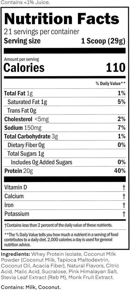 Oath Nutrition Clear Whey Isolate Protein Powder, Frosty Lemonade, 20g Complete Protein per Serving, No Added Sugar, Grass-Fed, 21 Servings