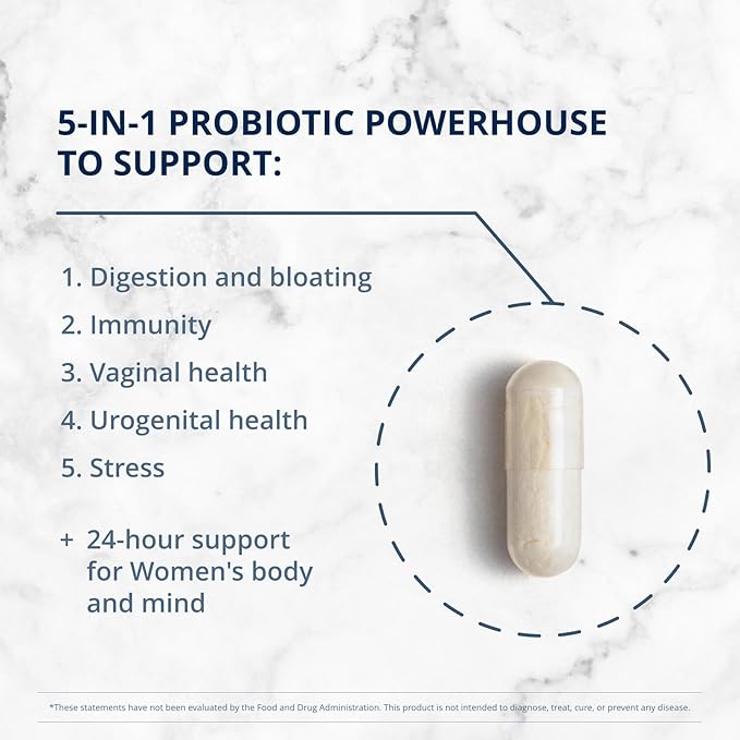 Metagenics UltraFlora Complete Women's Probiotic - Shelf-Stable 5-in-1 Multi-Benefit Formula for Digestive, Immune, Vaginal, Urogenital & Microbiome Health* - 30 Capsules