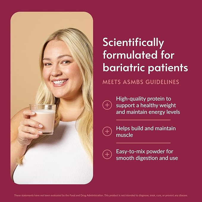 Bariatric Advantage High Protein Meal Replacement Drink Mix - Protein Powder Whey Isolate for Gastric Bypass & Sleeve Gastrectomy Patients - 28 Servings with 27 g Protein - Strawberry - 43.46 oz