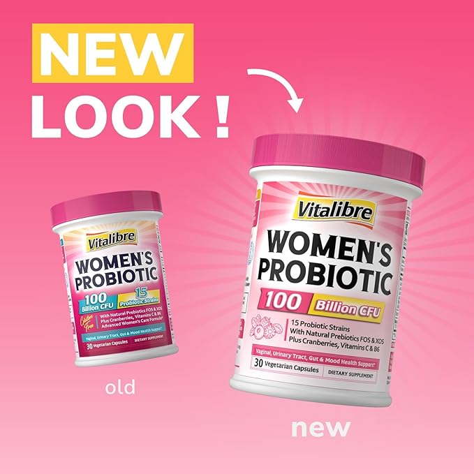 Probiotics for Women 100 Billion CFU 15 Strains, Daily Probiotic & Prebiotic Supplement with Organic Cranberry to Support Vaginal, Digestive, Immune Health, Shelf Stable, 30 Vegan Capsules