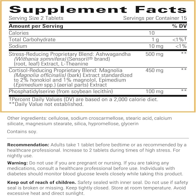 Integrative Therapeutics Cortisol Manager - Balance Cortisol & Support Relaxation for Restful Sleep* - Includes Ashwagandha & L-Theanine for Confidence with Less Stress* - 30 Tablets (15 Servings)