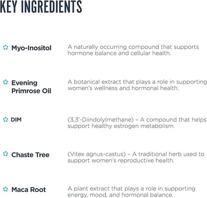 Revive MD Hormone Balance for Women – Hormone Support Supplement w/Myo-Inositol, Chaste Berry, DIM, Vitamins C & E, Evening Primrose Oil – Health & Hormonal Balance (180 Capsules, 30 Servings)