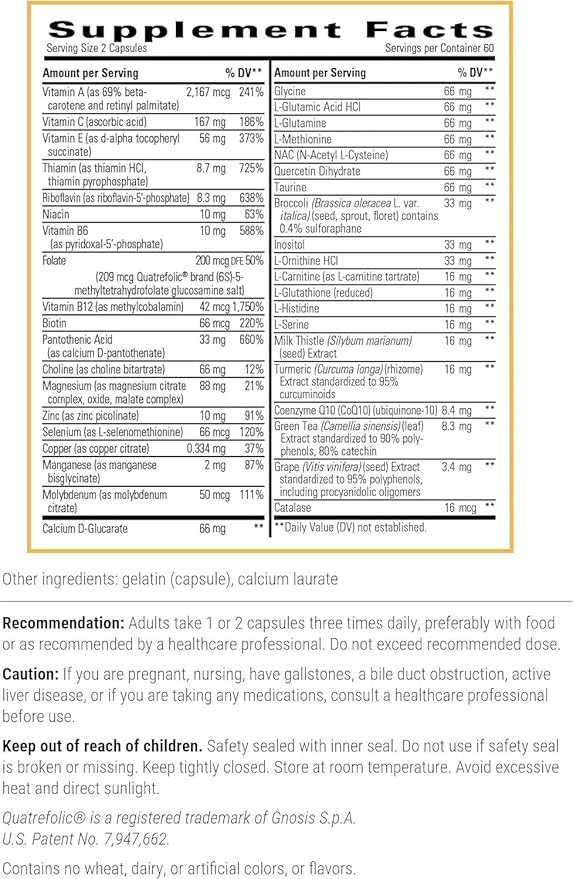 Integrative Therapeutics Detoxification Factors - Liver Supplement for Detoxification Pathway Support* - Includes Vitamins A & C - Dairy-Free - 120 Capsules (60 Servings)