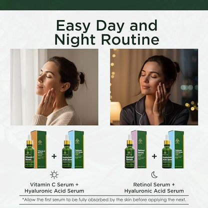 Tree of Life Beauty Facial Skin Care Set, Brightening, Firming & Hydrating Face Serums for Sensitive Skin - Niacinamide, Vitamin C, Retinol & Hyaluronic Acid, Dermatologist Tested, 1 Fl Oz (Pack of 4)
