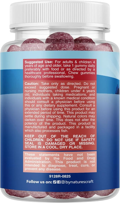 Kids Magnesium Gummies - Calm Relaxing Mg Citrate Supplement with Raspberry Flavor - Calm Magnesium Supplement for Nerve Health Muscles & Heart Support - Mag Citrate Gummies - 45 Count