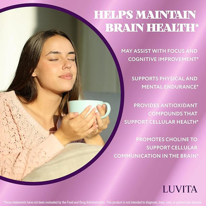 LUVITA Focus Gummies – Brain Support Supplement with Lion’s Mane, Alpha GPC & Bacopa – Boost Memory, Focus & Mental Energy – 60 Gummies (30 Day Supply)