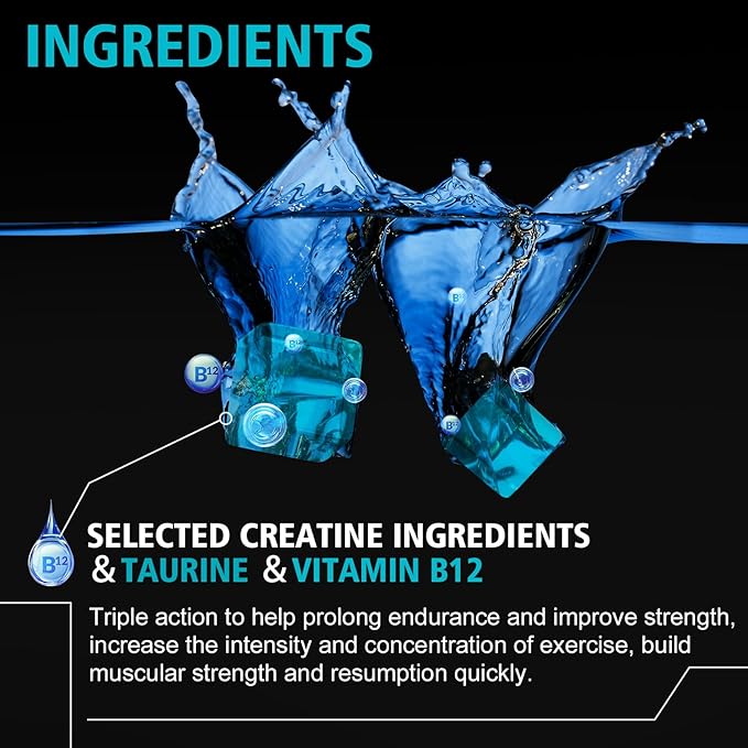 Creatine Monohydrate Gummies,6200mg for Men & Women, Chewable Creatine for Enhanced Muscle Growth, Strength, and Recovery, Sugar Free Pre-Workout Supplement,120 Count,Blueberry Flavor
