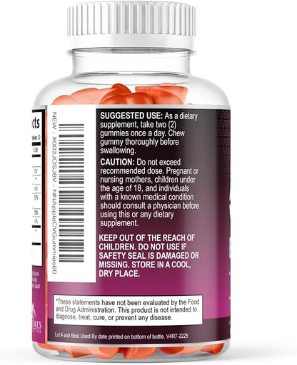 Apple Cider Vinegar Gummies for Weight Loss, Zero Sugar - Apple Cider Vinegar Powder 1000mg Per Serving - Vegan Apple Cider Vinegar Gummy for Detox & Cleanse - Sugar Free ACV Supplement - 60 Gummies