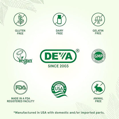 DEVA Vegan Evening Primrose Oil, Cold-Pressed, Unrefined, 90 Capsules, 1-Pack