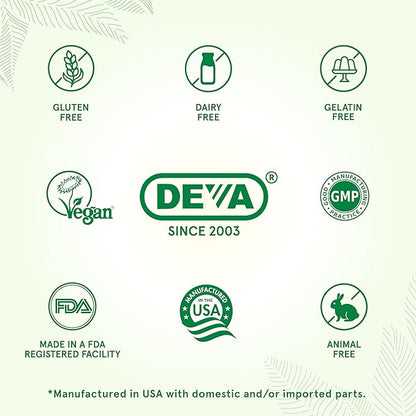 DEVA Vegan Glucosamine MSM & Chondroitin + Turmeric, CMO, Boswellia, Hyaluronic Acid & More, Improved Non-Animal Formula, 90 Tablets