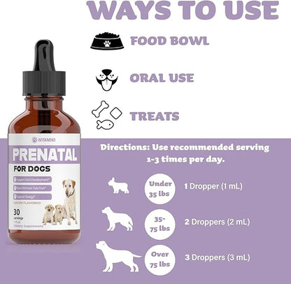 Dog Prenatal Vitamins | Prenatal Vitamins for Dogs | Includes Vitamin B Complex & Vitamin C | Dog Essentials | Whelping Supplies | Prenatal Dog Vitamins | Prenatal for Dogs | 1 Pack: 30 Servings
