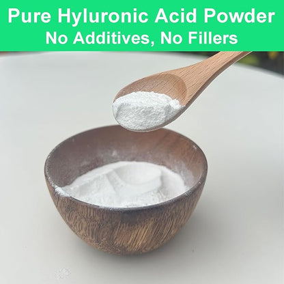 MAYKER Pure Hyaluronic Acid Powder, 0.7 oz | Low Molecular Weight, Cosmetic Grade | For DIY Serums, Creams, Moisturizers | Clear, Watery Texture After Fully Dissolved