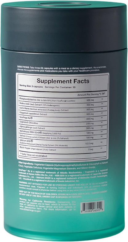 Zenos Health MoodZen Mood Support & Cortisol Reducer Supplement – Powerful Focus Supplement – Natural Formula to Enhance Mind Clarity - Made in USA, 90 Caps