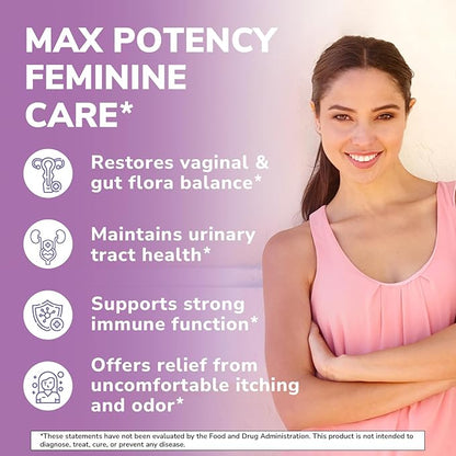 Probiotics for Women 200 Billion CFU, 36 Unique Strains, with Cranberry Prebiotics & Digestive Enzymes, High Potency Vaginal Probiotics, Full-Spectrum Gut Health, 60 Vegan Capsules