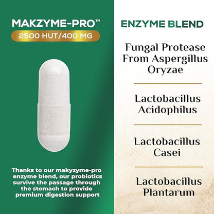 Digestive Enzymes - Super Digestive Multi Enzyme Complex for Bloating & Gut Health Support with Bromelain, Papain, Probiotics & Prebiotics - Digestion Health Support for Women & Men - 120 Capsules