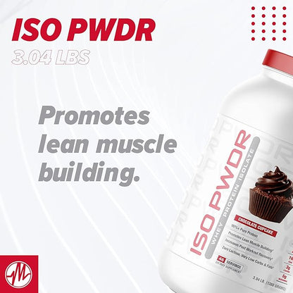 Metabolic Nutrition Whey Protein Isolate ISO PWDR Chocolate Cupcake, 3.04lb, 23 Servings, 26g Protein, Fast Digesting, Zero Carbs, Delicious Flavor, Very Low Carbs & Fat, Zero Lactose