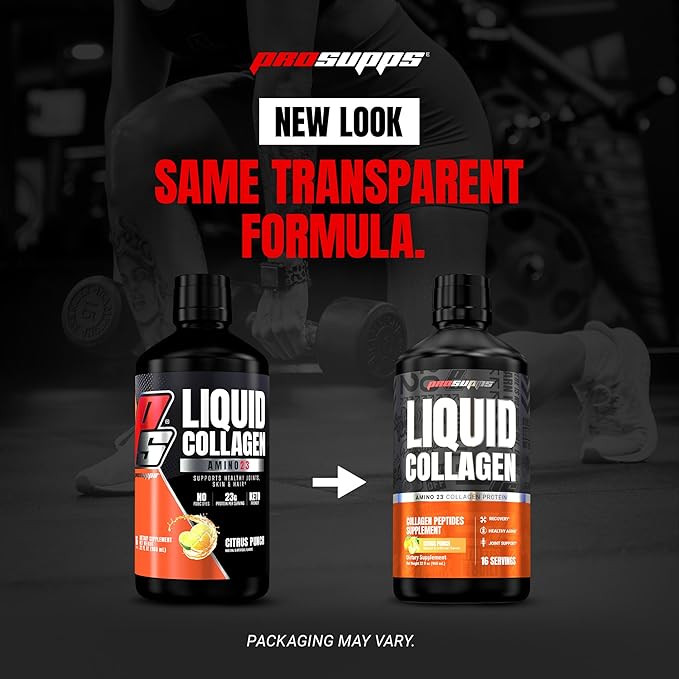 ProSupps Amino23 Liquid Collagen Shots, Citrus Punch - Collagen Peptide Post Workout Supplement Supports Healthy Aging, Joints, Skin & Hair - Gluten-Free & Zero Sugar - 16 Servings
