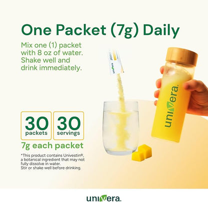 Glucosamine, Chondroitin, MSM and Univestin, All-in-one Joint Support, Easy to Carry, Mango Flavor (30-Day Supply)