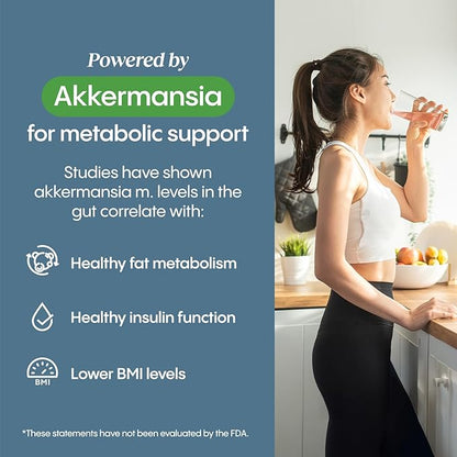 Hydralyte Plus Metabolic Support - GLP-1 Weight Loss Management and Gut Health - 5in1 Probiotic Blend - Akkermansia Muciniphila + Prebiotic Fiber + Electrolytes - Sugar Free (30 Packets)