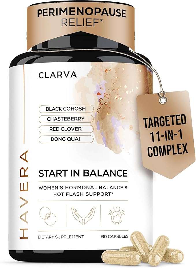 Perimenopause Supplements Women - Complete 11-in-1 Hormonal Balance for Women - Multi-Symptom Relief - Supports Mood, Night Sweats, & Hot Flash Relief - Premenopausal Supplements for Women - 60 Count
