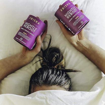 Friska Nightly Reboot - Nighttime Digestive Enzymes, Probiotic for Gut Balance & Bloating Support, with Melatonin & Chamomile to Promote Relaxation & Sleep, 90 Capsules